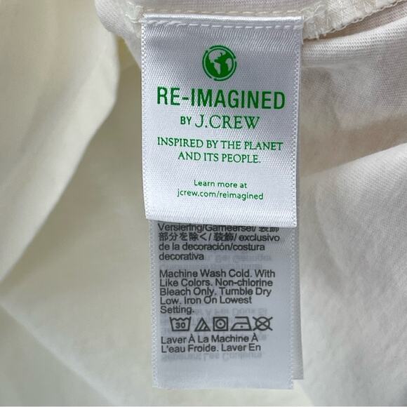 J. Crew 100% Cotton Ruched Ruffled Neckline Soft Flowy Short Sleeve Shirt Size M - Picture 7 of 9